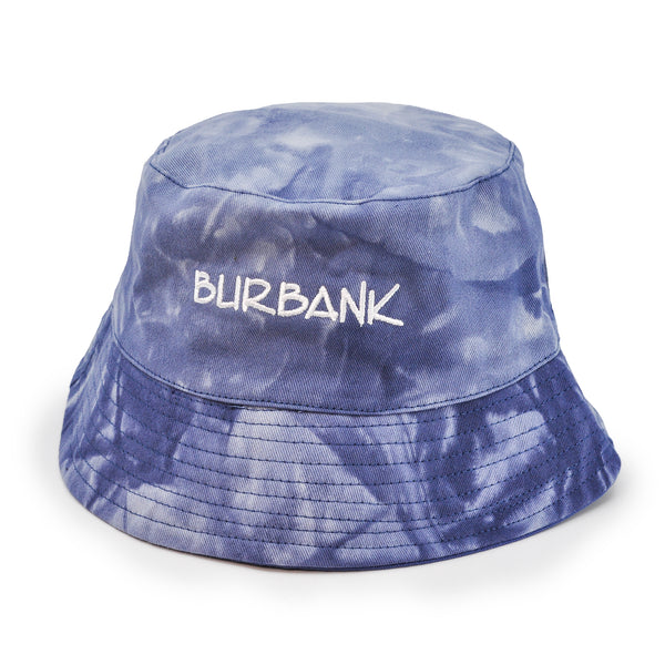 Reversible Your Beach City Unisex 100% Cotton Packable Summer Travel Bucket Beach Sun Hat Outdoor Cap. (Tie Dye Blue/Blue)