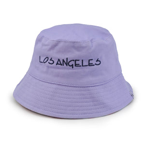 Reversible Your Beach City Unisex 100% Cotton Packable Summer Travel Bucket Beach Sun Hat Outdoor Cap. (Tie Dye Rainbow/Purple)