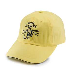 Pet Collection "Home Is Where My Cat Is" 100% Cotton Adjustable Sports Cap.