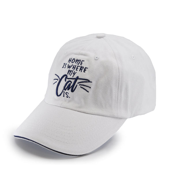 Pet Collection "Home Is Where My Cat Is" 100% Cotton Adjustable Sports Cap.