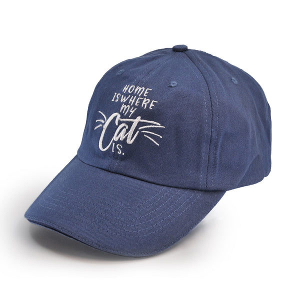 Pet Collection "Home Is Where My Cat Is" 100% Cotton Adjustable Sports Cap.