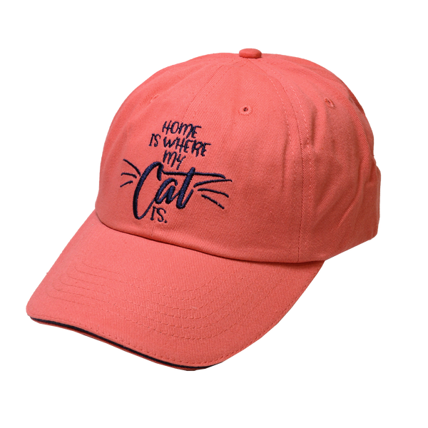 Pet Collection "Home Is Where My Cat Is" 100% Cotton Adjustable Sports Cap.