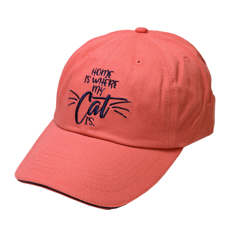 Pet Collection "Home Is Where My Cat Is" 100% Cotton Adjustable Sports Cap.