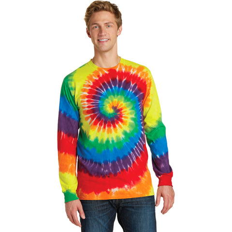 Men's Rainbow Tie-Dye Long Sleeve Tee
