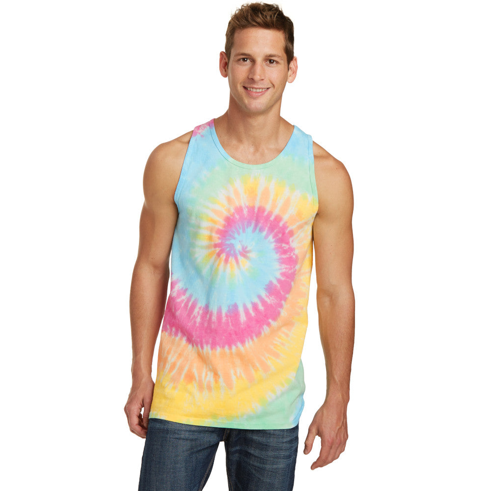 Men's Pastel Rainbow Tie-Dye Tank Top