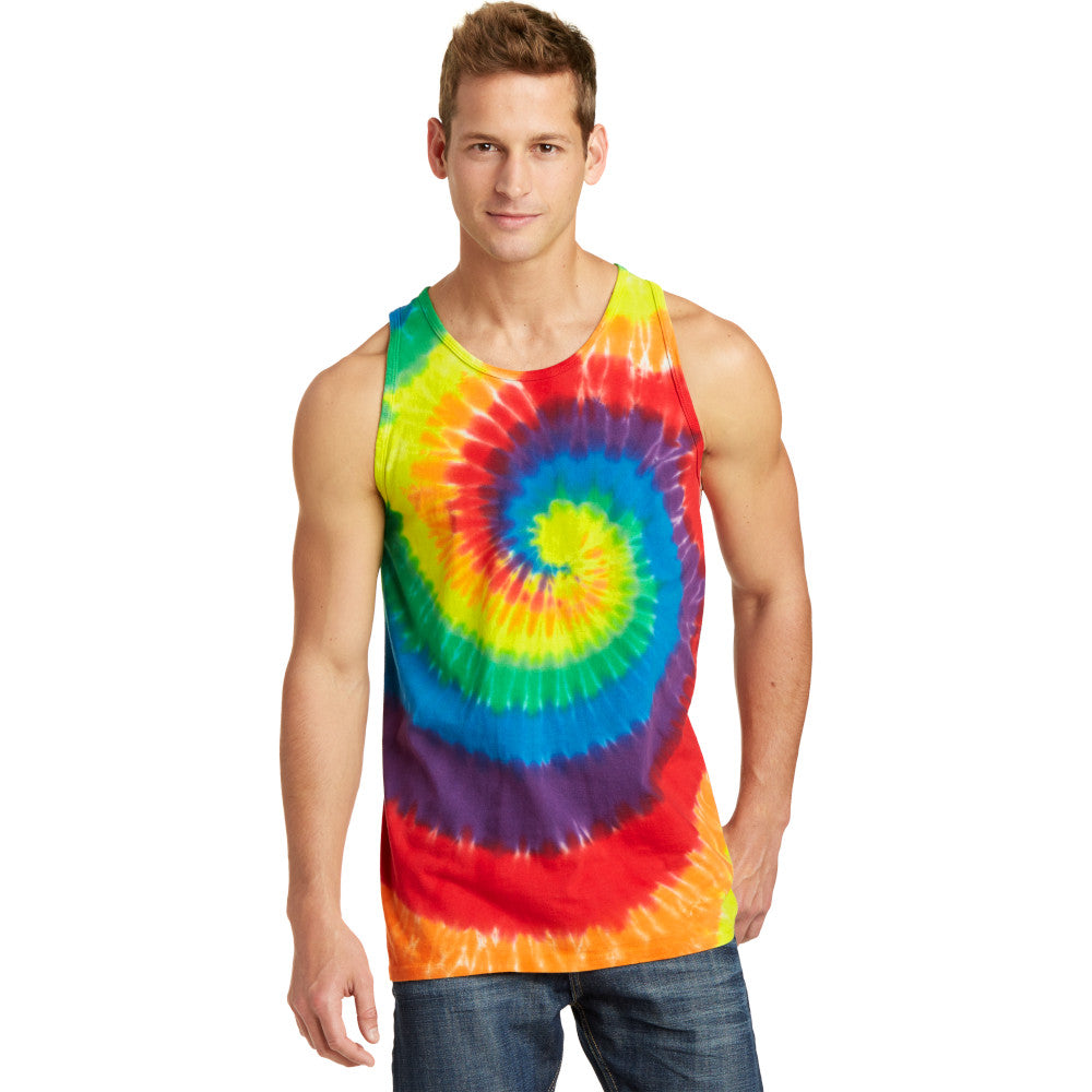 Men's Rainbow Tie-Dye Tank Top