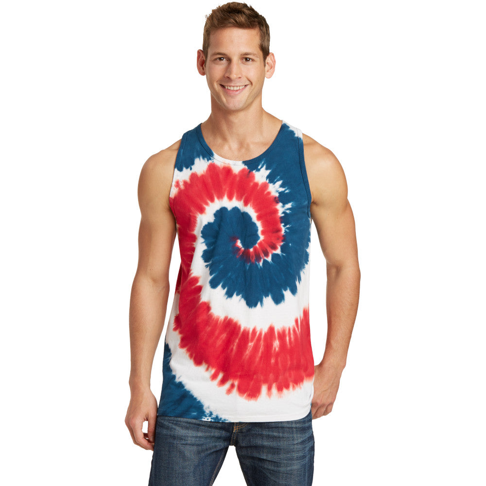 Men's USA Spiral Tie-Dye Tank Top