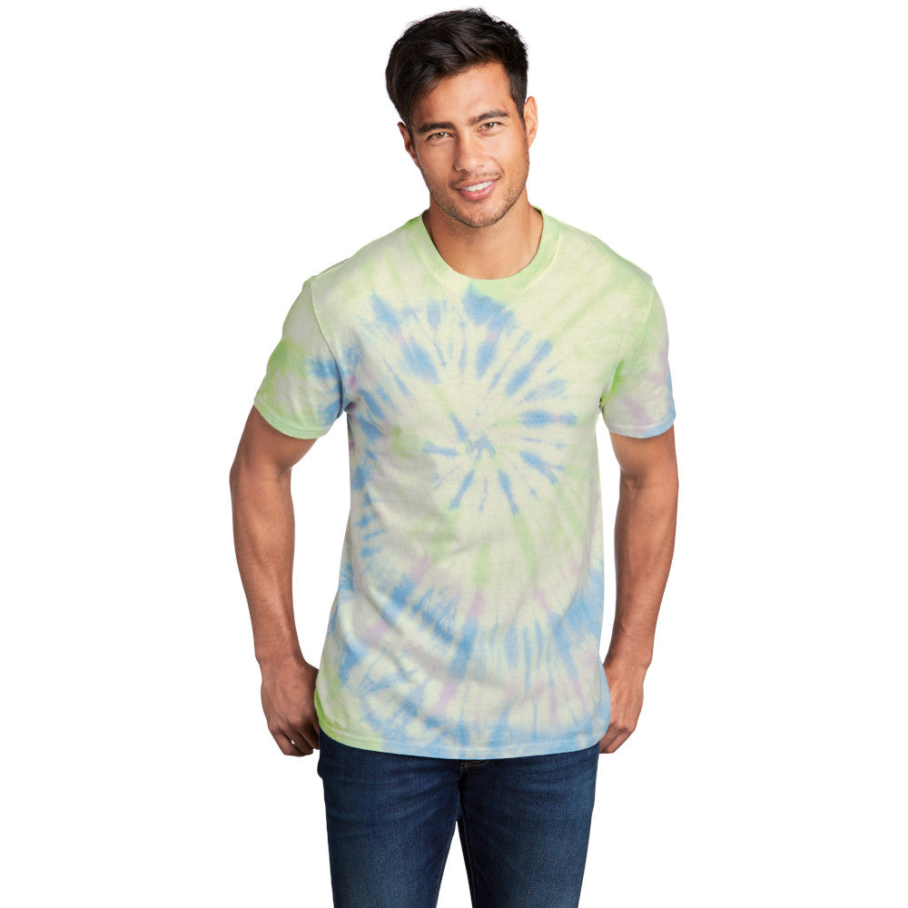 Men's Watercolor Spiral Tie-Dye Short Sleeve Tee