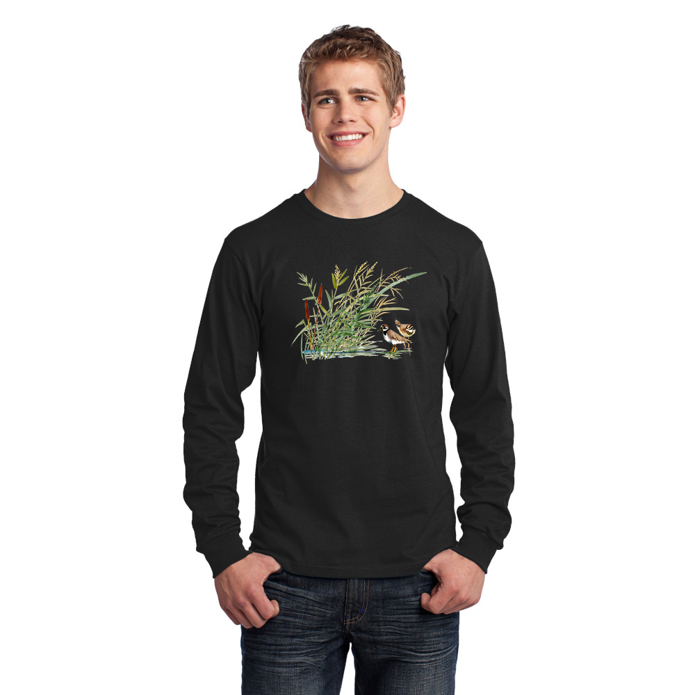 Men's Long Sleeve Jersery T-Shirt. Birds.