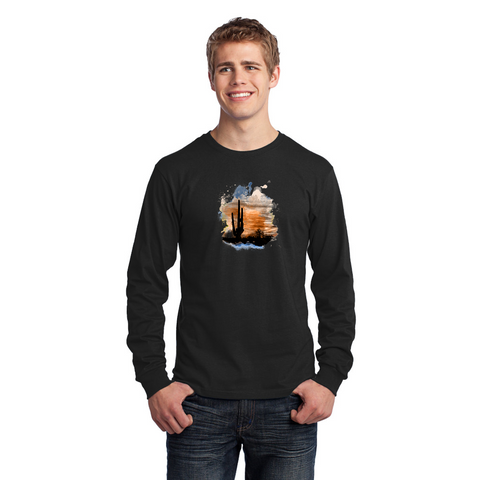 Men's Long Sleeve Jersey T-Shirt. Landscape.