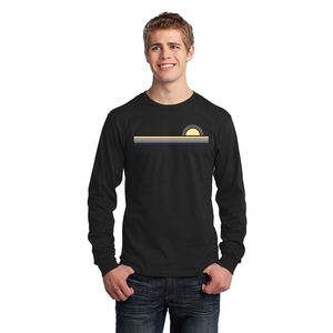 Men's Long Sleeve Jersey T-Shirt. Ocean Sunset.