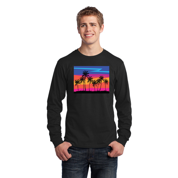 Men's Long Sleeve Jersey T-Shirt. Sunset.