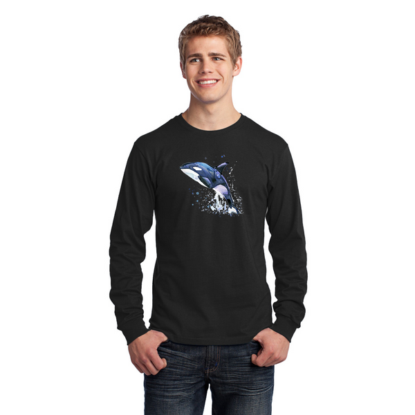 Men's Long Sleeve Jersey T-Shirt. Whale.