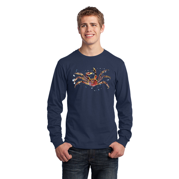 Men's Long Sleeve Jersery T-Shirt. Crab.