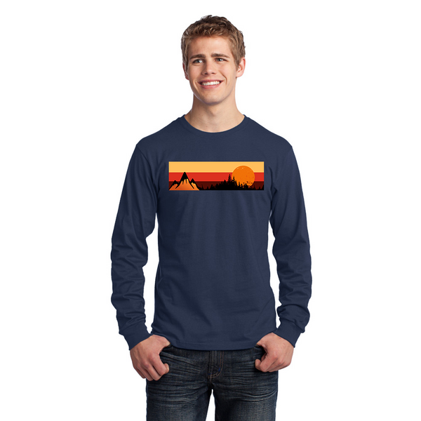 Men's Long Sleeve Jersey T-Shirt. Mountains.