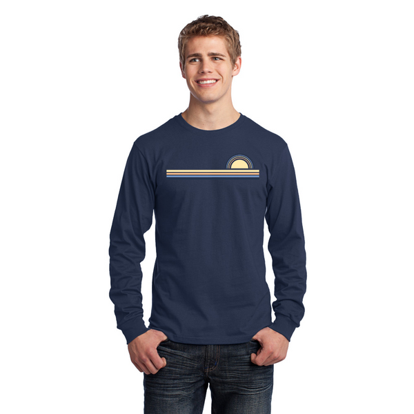 Men's Long Sleeve Jersey T-Shirt. Ocean Sunset.