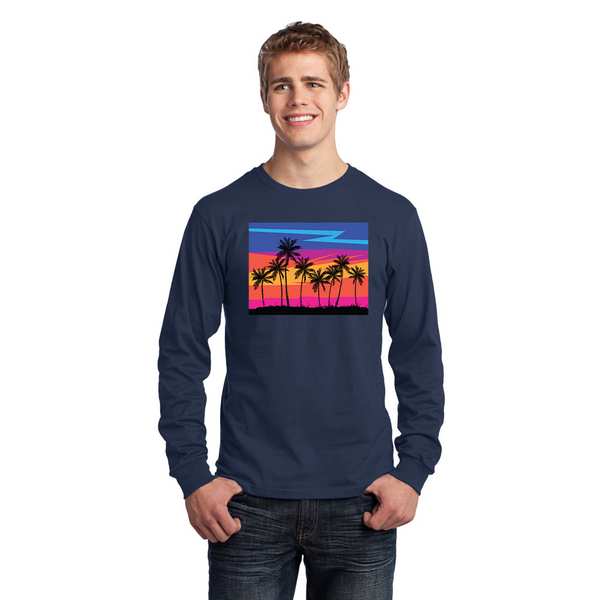 Men's Long Sleeve Jersey T-Shirt. Sunset.