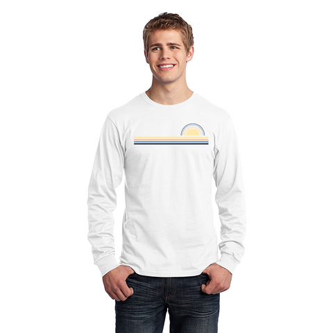 Men's Long Sleeve Jersey T-Shirt. Ocean Sunset.