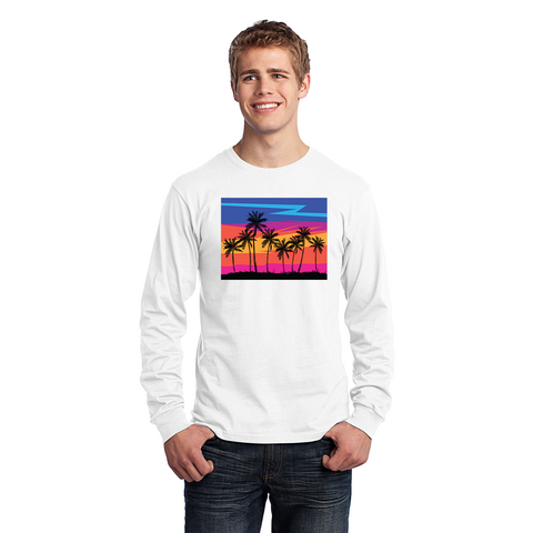 Men's Long Sleeve Jersey T-Shirt. Sunset.