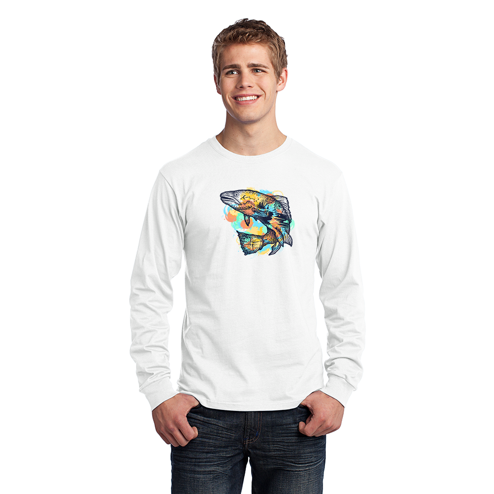 Men's Long Sleeve Jersey T-Shirt. Trout.