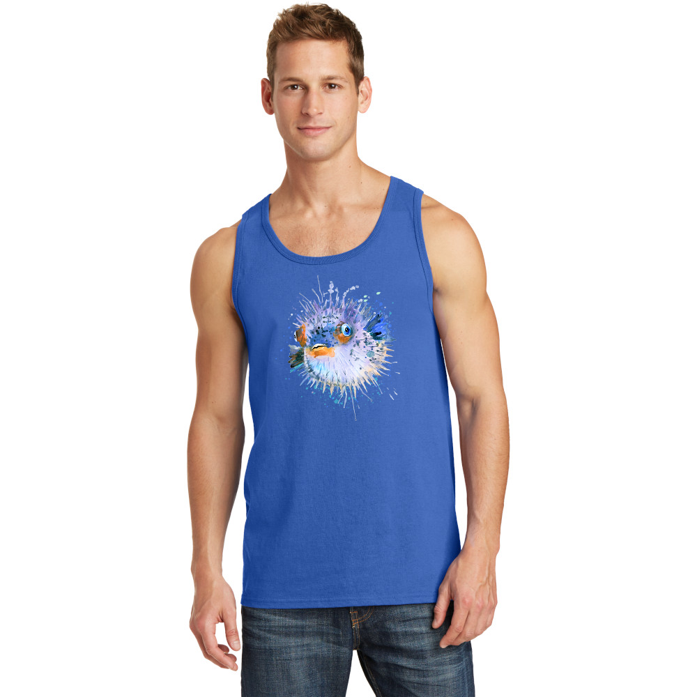 Men's Printed Tank Top - Blow Fish