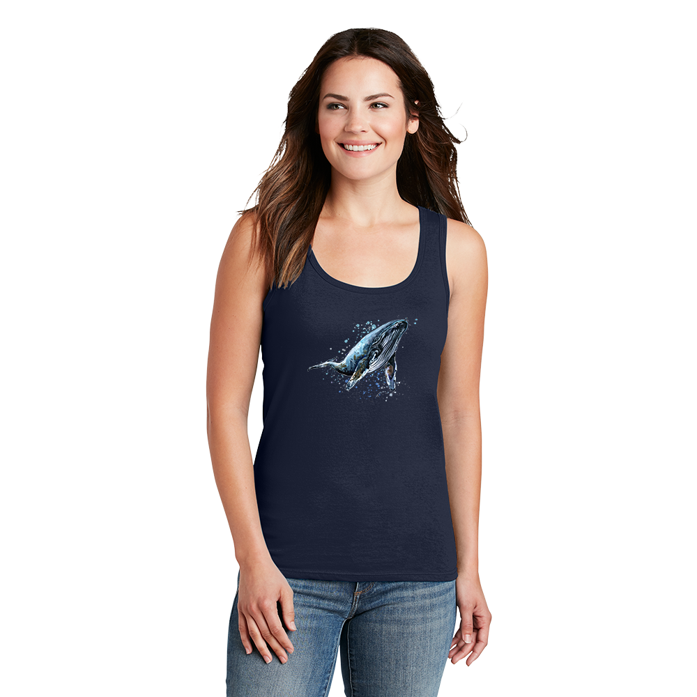 Women's Tank Top. Blue Whale.