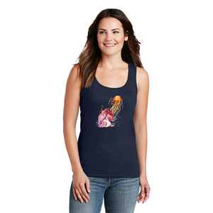 Women's Tank Top. Squid and Jellyfish.